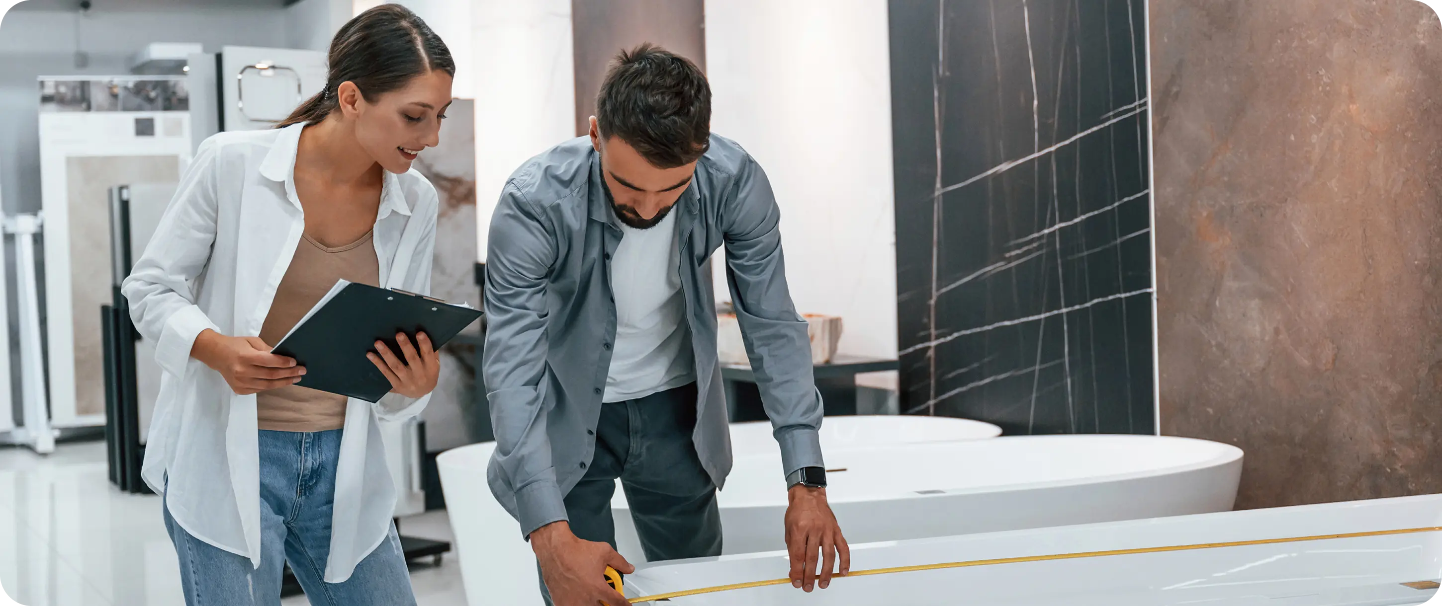 Technician handling pipe equipment